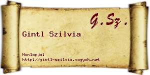 Gintl Szilvia névjegykártya